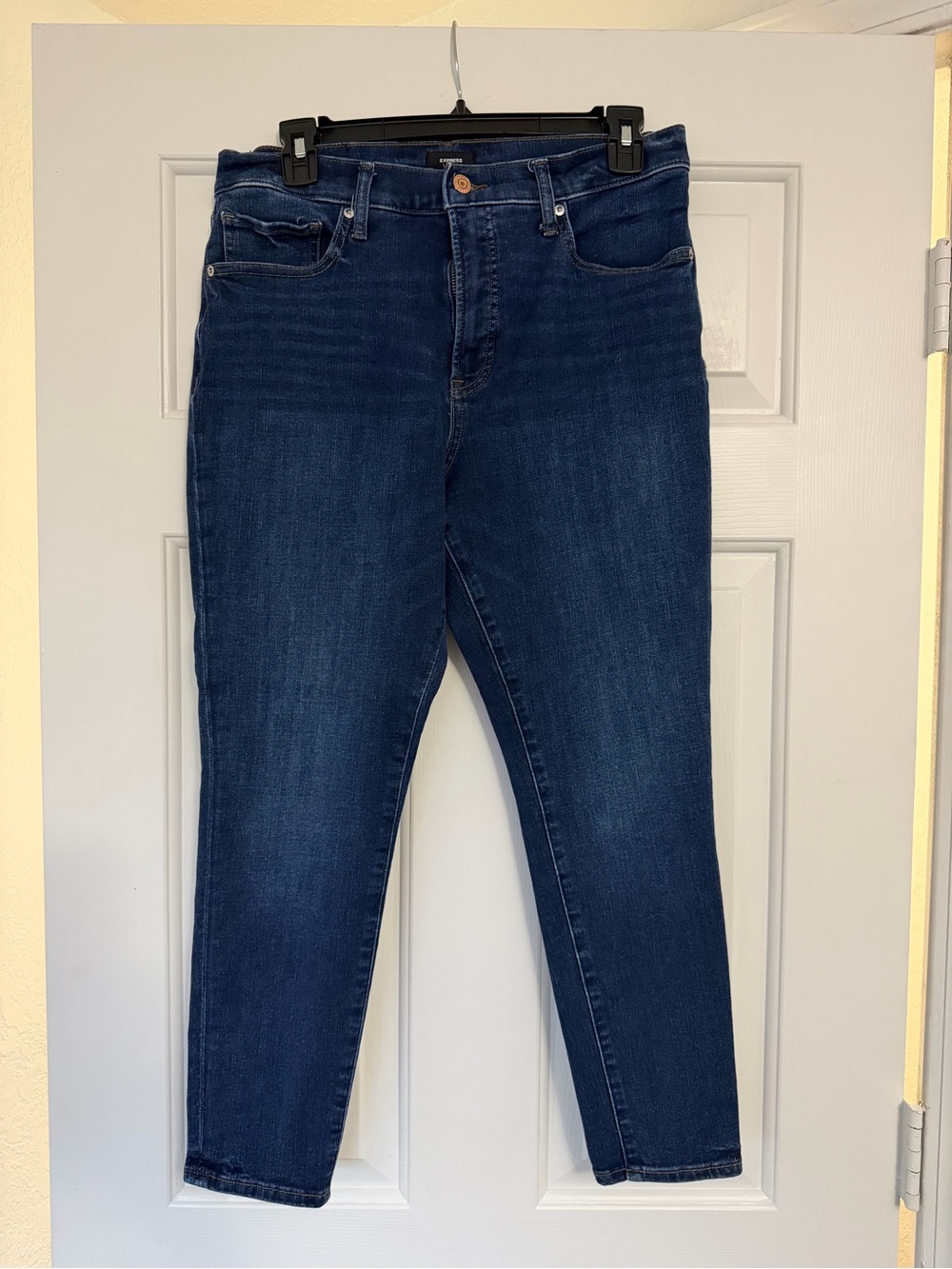 Express Women's Skinny Jeans - Dark Blue